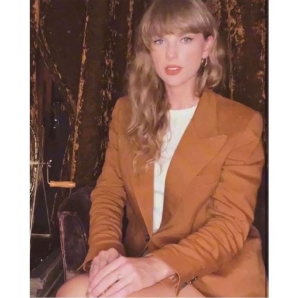 Smythe 90s Blazer in Burnt Sienna Camel Brown Linen Blend ASO Taylor Swift S - Picture 9 of 16